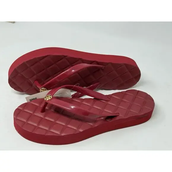Tory Burch Rubber Flip flops red platform 9 - Picture 5 of 6